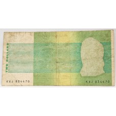 AUSTRALIA 1985 . TWO 2 DOLLARS BANKNOTE . JOHNSTON/FRASER . ERROR . MISSING ALL THE BLACK